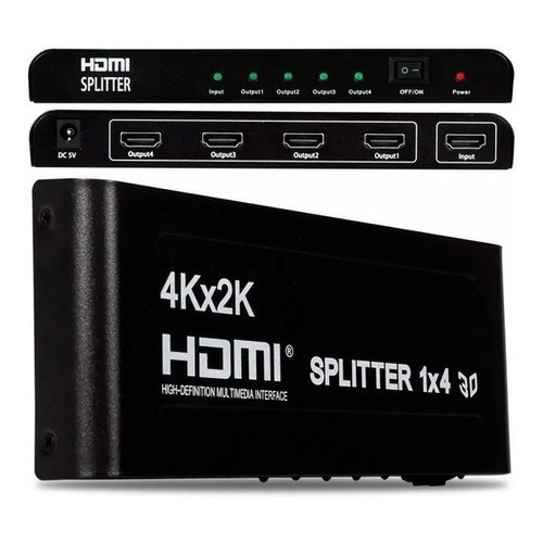 Divisor Hdmi Divisor Hdcp 1 Entrada 4 Salidas 4k 1x4 3D