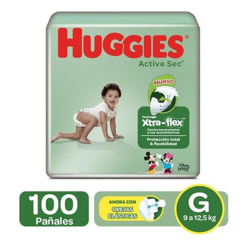 Pañales Huggies Active Sec Etapa 3/g 100u