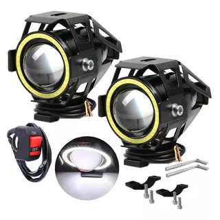 Farol Rayx Led Moto - U5 Par Angel Eyes Branco