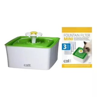 Bebedero Catit Flower Mini + Repuestos Filtro Gatos 1,5 Lt