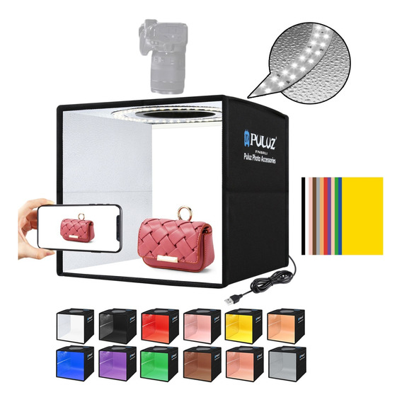 Caja De Luz Para Fotografía Portátil Plegable, 12 Colores