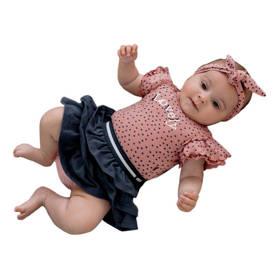Vestido Casual Moda Holly Land Baby Rosa/azul Para Beba 6935