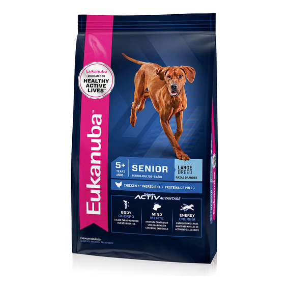 Alimento Eukanuba Super Premium para perro senior de raza grande sabor mix en bolsa de 15kg