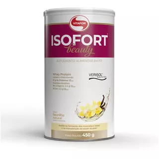 Suplemento Em Pó Vitafor Isofort Beauty Whey Protein Com Colageno Verisol Lata De 450g Sabor Baunilha