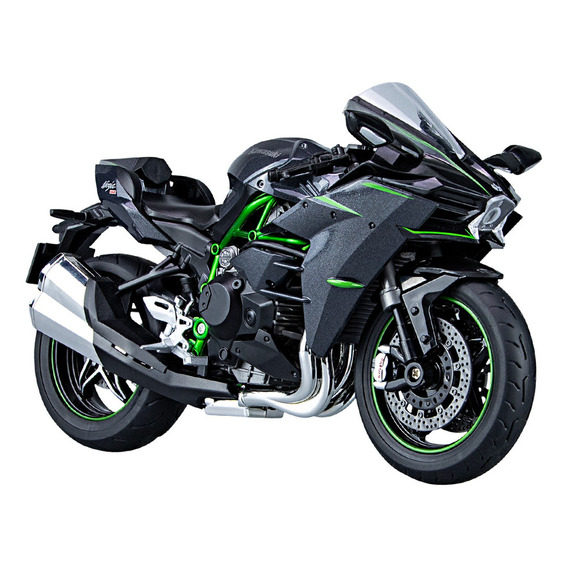 Kawasaki Ninja H2r Road Miniatura Metal Moto Con Soporte 1/9