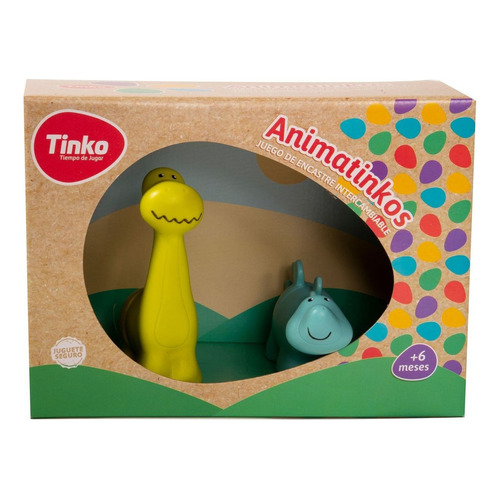 Juego Encastre Bebé Dinos De Goma Intercambiables Tinko 8102