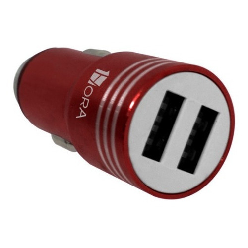 Turbo Cargador 1hora Automóvil 2.1a Carga Rapida Doble Usb Color Rojo