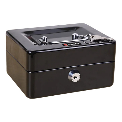 Caja De Dinero Fuerte Seguridad Cash Box Metálica 25 Cm Color Negro