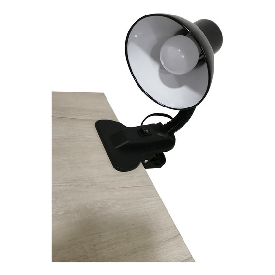 Lámpara Escritorio Con Clip Cuello Flexible+bombillo Led 5w