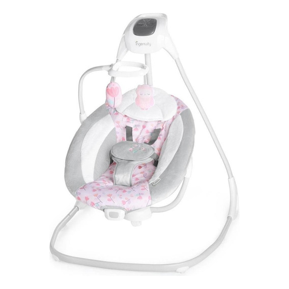 Silla mecedora para bebé Ingenuity Compact Soothing Swing eléctrica cassidy gris/rosa claro