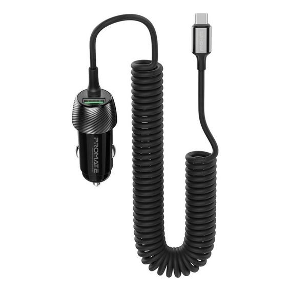 Promate Powerdrive-33pdc Cargador P/auto 30w Negro Usb-c (o)