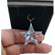 Pingente Estrela Cristal Swarovski 2,8 Cm Blue Ab Prata 925