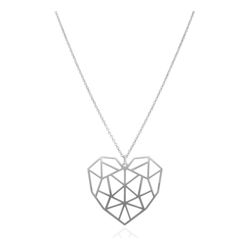 Anamora Dije Mujer Plata 925 Origami Corazón Grande