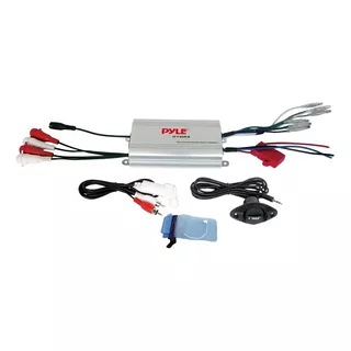 Pyle Amplificador Plmrmp3a Marino Nautico Con Protector De Celular Color Gris