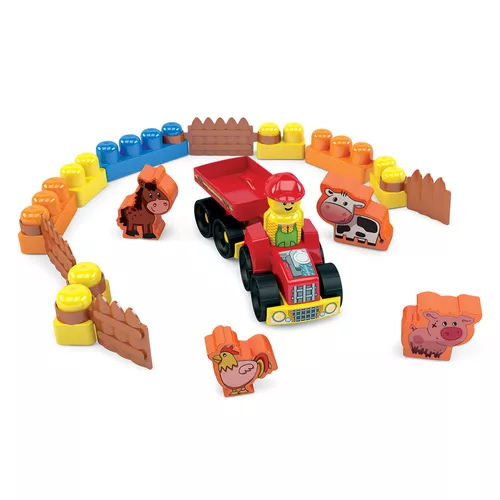 brinquedos blocos de encaixes super fazendinha 45 pecas em madeira