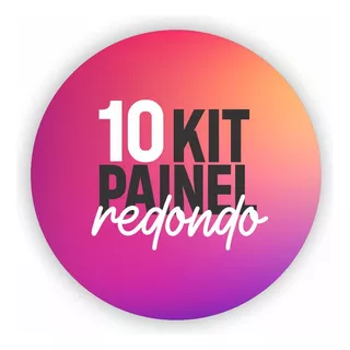 Painel Festa Redondo Sublimado 3d Tecido 1,5m Kit C/ 10 Unds