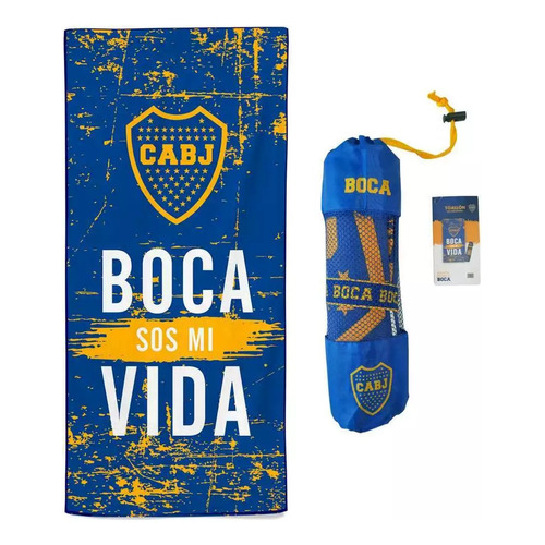 Toallon Secado Rapido Microfibra Boca Juniors 150x70 Color BocaSosMiVida Liso