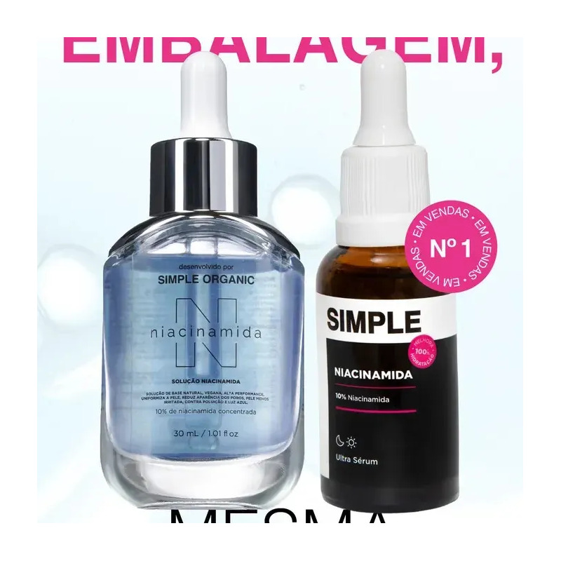 Ultra Sérum Niacinamida Facial 30ml Simple Organic - Todo Tipo De Pele - Dia/noite