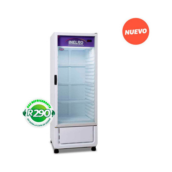 Exhibidor Vertical Inelro Mt-14 390lts Controlador De Temp Color Blanco