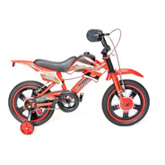 Bicicleta  Infantil Unitoys Moto Cross Aro 16 Freios V-brakes Cor Vermelho Com Rodas De Treinamento