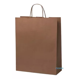 60 Bolsas Papel Kraft 120 Gr 24x19x8 Cm Biodegradable Ecolog