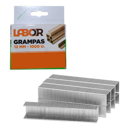 Grampas Grapas X 1000u Para Engrampadora 12 Mm Lisas Labor Color Gris