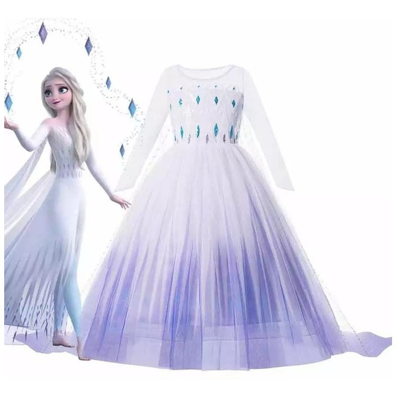 Disfraz Vestido Princesa Reina  Elsa Frozen 2