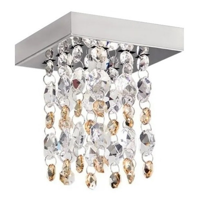 Lampara Plafon Lluvia Cairel Cristal Ambar 5 Luces Led Pal