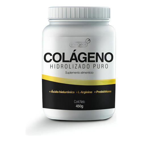 Colágeno Hidrolizado Con Ácido Hialurónico 450g Energeios Sabor Sin sabor