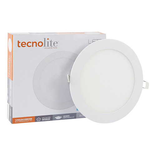 Lampara Empotrado En Techo Blanco 12w Luz Blanca Neutra 12yd