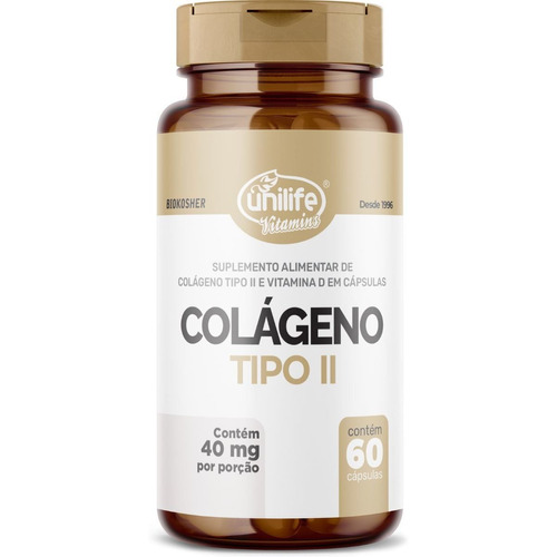 Colágeno tipo II con vitamina D 60 cápsulas - Unilife Natural Flavor