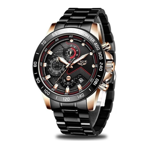 Reloj Lige Elegante 9982 P/hombre Correa De Acero Inoxidable