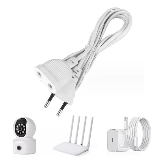 Extensión Electrica 5 Metros 200w Para Cámara,led,adaptador 