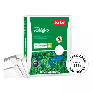 Resma Scribe Ecologico Carta Bond De 500 Hojas De 75g Blanco De 500 Unidades Por Pack