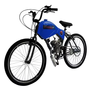 Bicicleta Motorizada 80cc Coroa 52 Carenada Cor Azul Safira