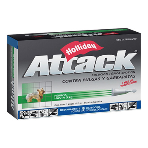 Attack Antiparasitario Perros De 0 A 5 Kg | 1 Tubo X 0.5 Ml