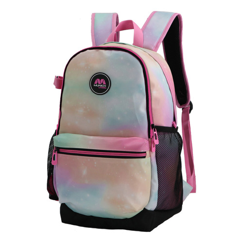 Mochila Munich Buzzer Porta Palo Hockey Reforzada Calidad Color Rosa/celeste/lila