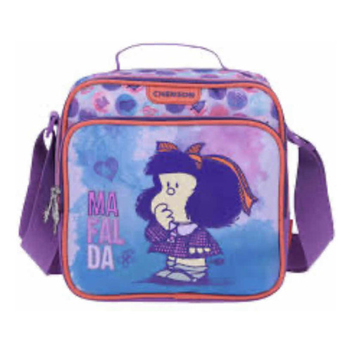 Lonchera Chenson Ma64264-u Mafalda Dos Compartimentos Dolay Color Violeta Rayado
