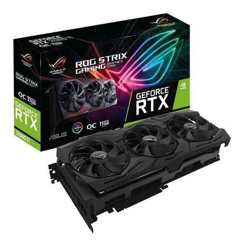 Placa de video Nvidia Asus  ROG Strix GeForce RTX 20 Series RTX 2080 Ti ROG-STRIX-RTX2080TI-O11G-GAMING OC Edition 11GB