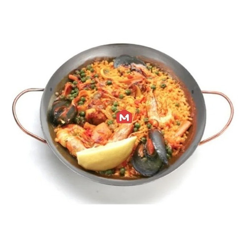 Paellera 28 Cm Chapa Pesada Paella Gastronomica Profesional Color Gris