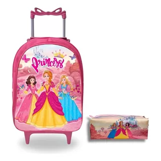 Mochila Escolar Rodinha Infantil Feminina Grande Resistente