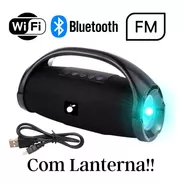 Caixa Caixinha De Som Bluetooth Potente Com Lanterna Wifi Fm