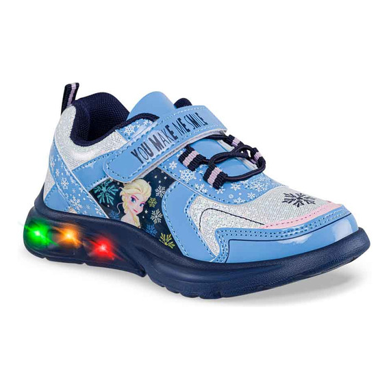 Tenis Con Luces Frozen Ice Azul Para Niña Disney