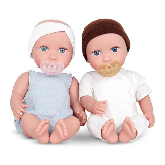 Muñecos Bebés Mellizos Modelo #1 Ojos Azules Babi