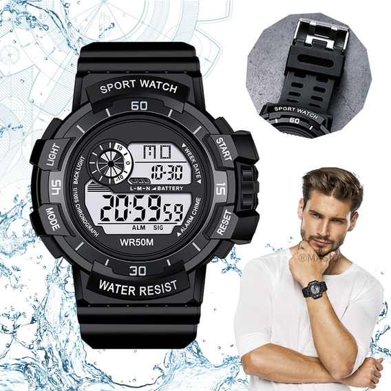 Reloj Digital Deportivo Led Watch Impermeable Alarma Cronom