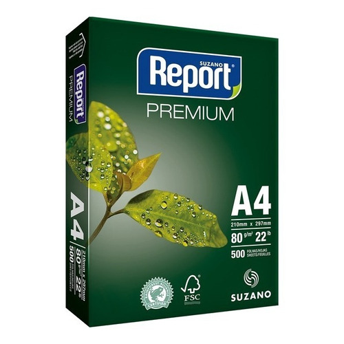 Resma Papel Report A4 80gr Premium X 500 Hojas  Microcentro Color Blanco
