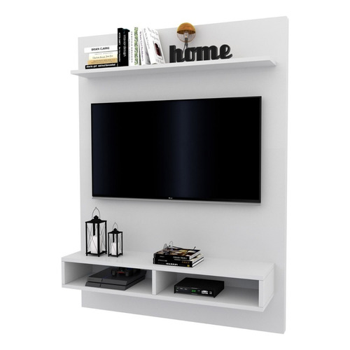 Mueble Panel Para Led Lcd Organizador Moderno Max La Font Color Blanco