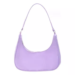 Bolsa De Hombro De Color Sólido Para Mujeres Pequeña Y Lige Violeta 