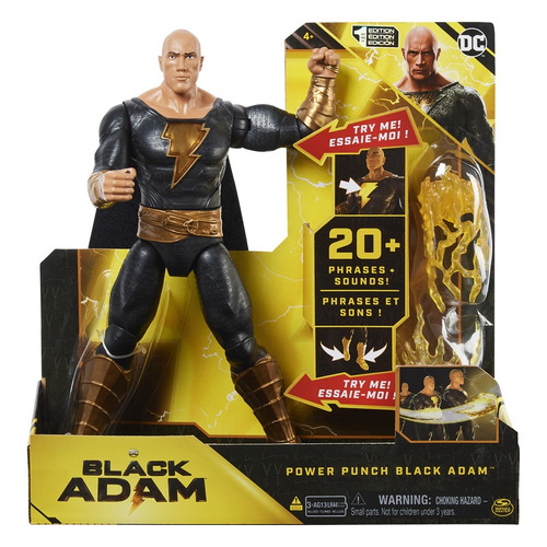 Black Adam Figura De Acción Con Luces Y Sonidos 30cm