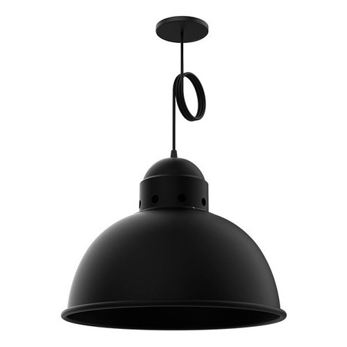 Lámpara Galponera Industrial Aluminio Aplique Colgante Rex Color Negro